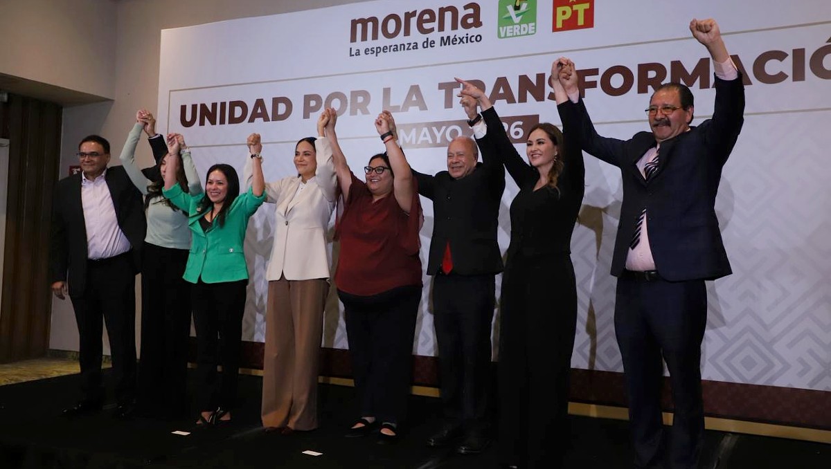Los tres partidos ofrecieron una conferencia de prensa rumbo a las elecciones 2027. | Foto: Octavio Hoyos