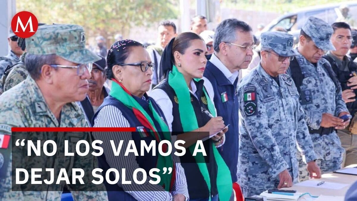 Rosa Icela Rodríguez y Evelyn Salgado se reúnen con desplazados en Chilapa, Guerrero