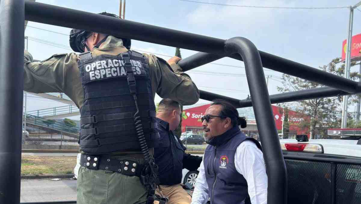 Zacarías 'N' líder del movimiento Antorcha Campesina fue detenido durante manifestación. Foto: Especial