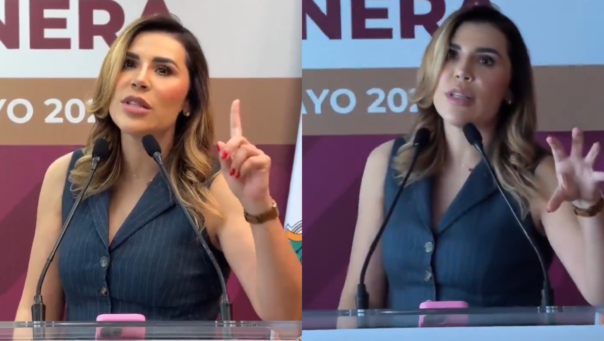 Apagón durante la conferencia de prensa en Baja California. | Especial