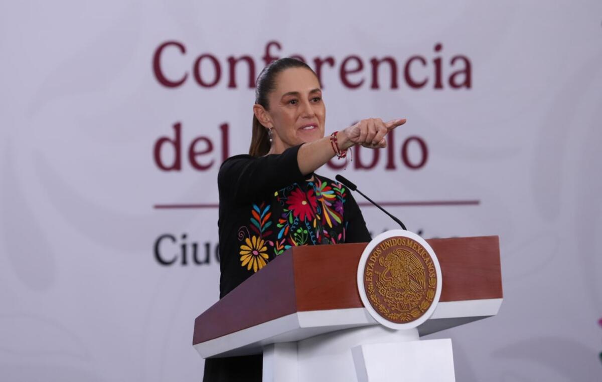 Claudia Sheinbaum en la conferencia matutina de Palacio Nacional. | Foto: Octavio Hoyos