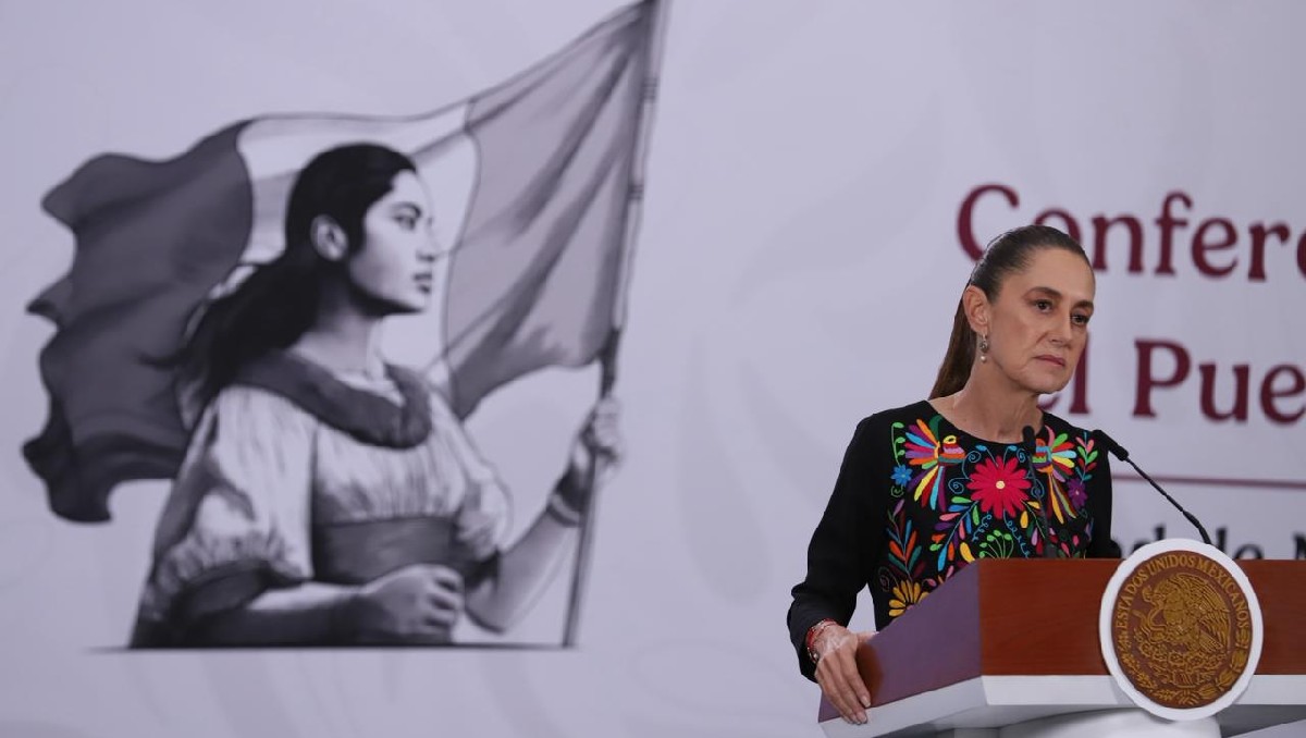 Claudia Sheinbaum Pardo en el salón Tesorería de Palacio Nacional. | Foto: Octavio Hoyos.