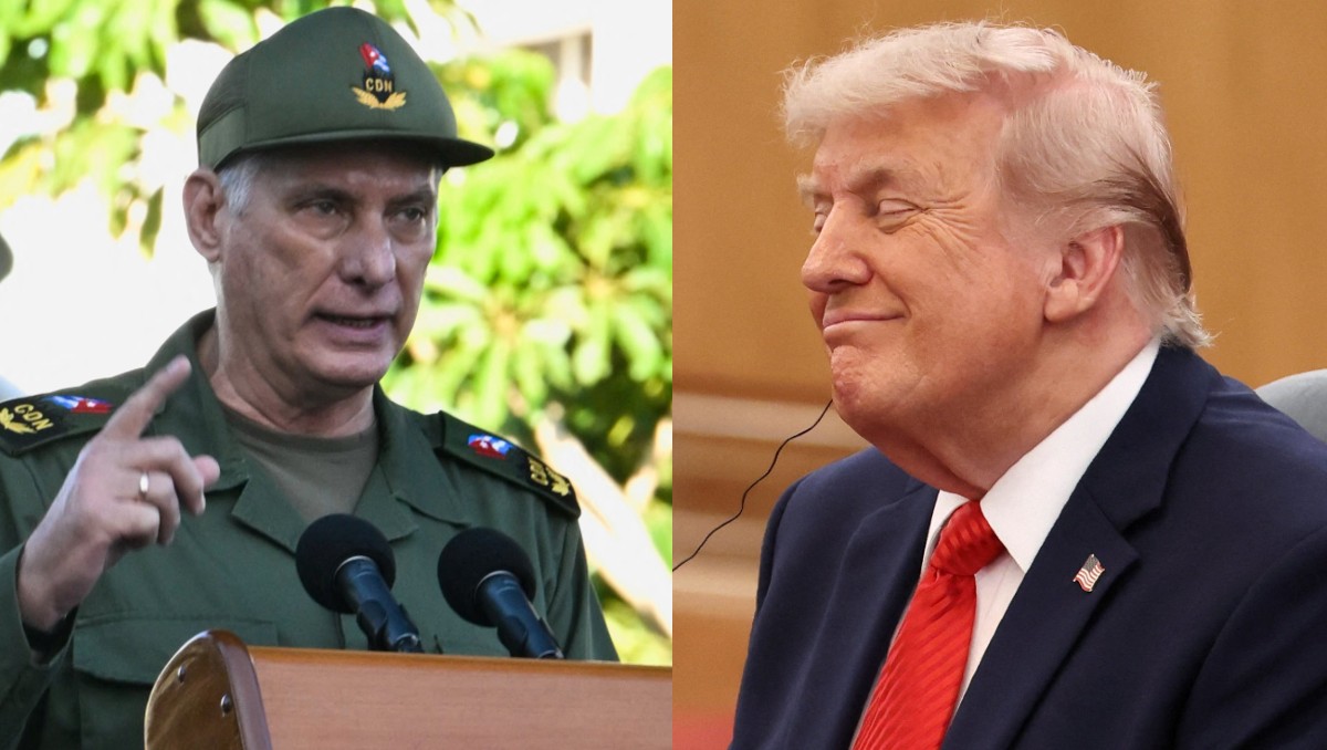 Miguel Díaz-Canel, presidente de Cuba y Donald Trump.
