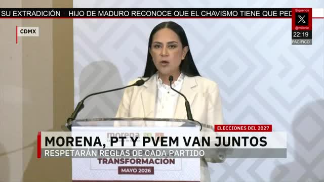 Morena, PT y PVEM reafirman su alianza para elecciones del 2027 | Paola Barquet, 13 de mayo de 2026