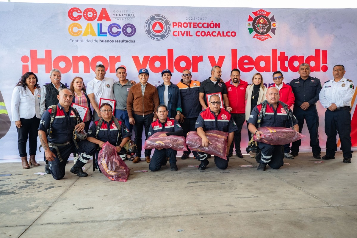 Solidaridad internacional refuerza la labor de los bomberos de Coacalco. | Foto: Especial