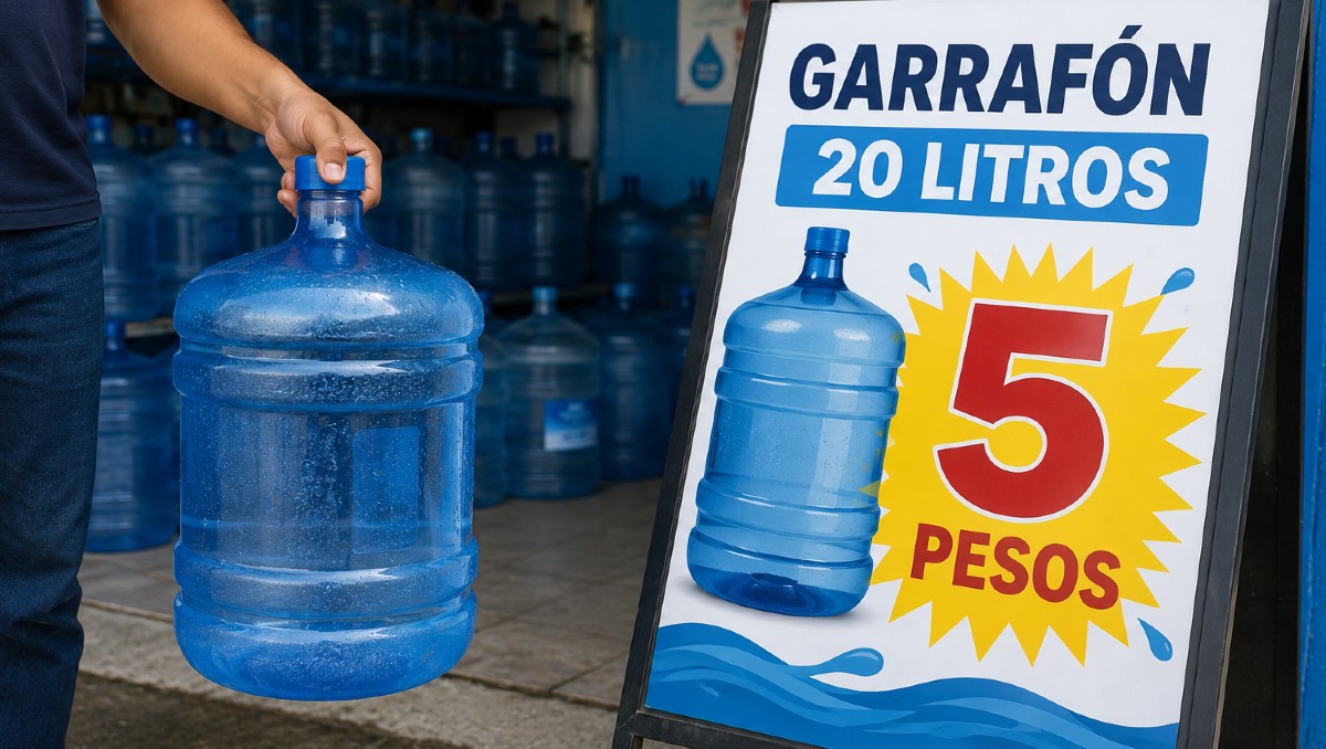 Compra tu garrafón por solo 5  pesos | IA DISCOVER