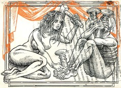 Ex libris: Diktat. Ilustración del artista visual Eko.