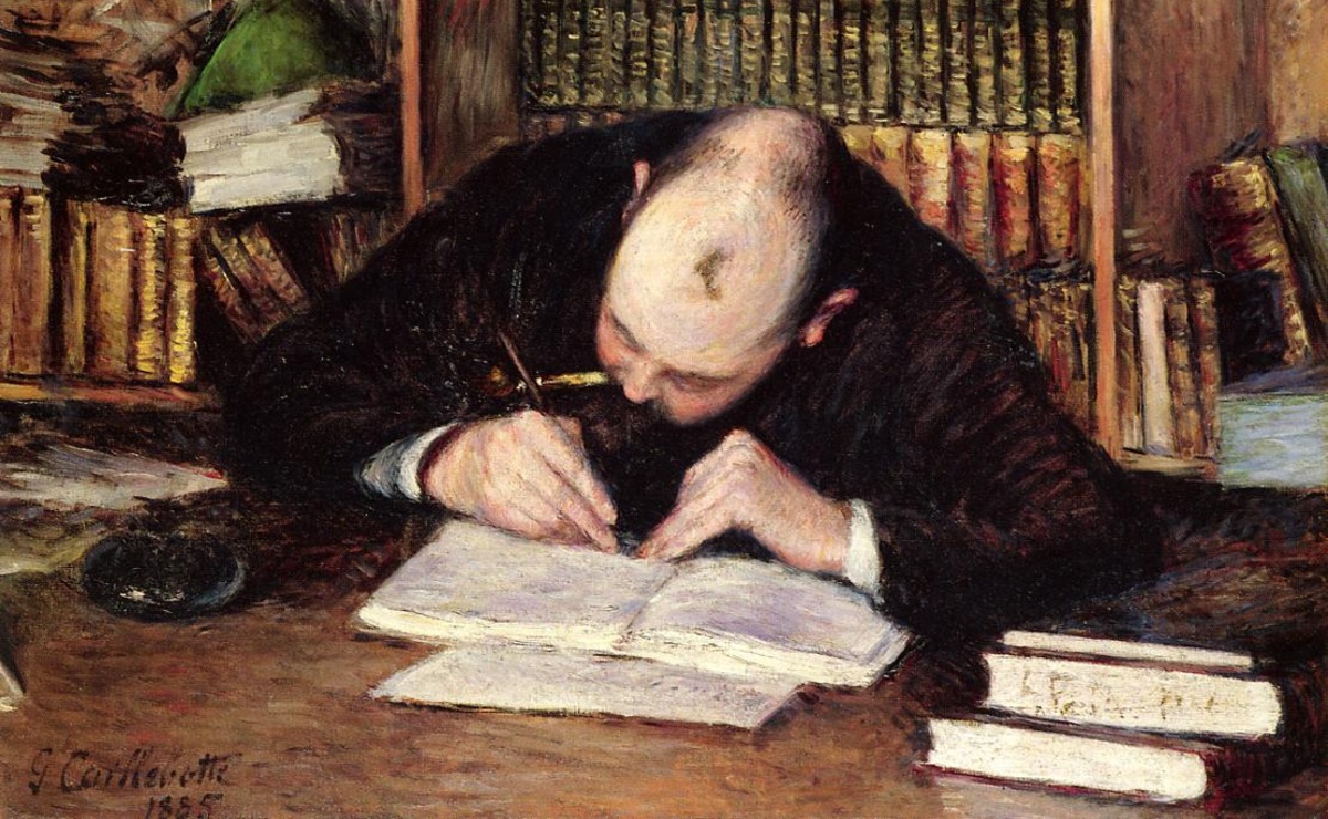 Gustave Caillebotte, ‘Retrato de un hombre escribiendo en su estudio’, 1885. (Wikimedia Commons)