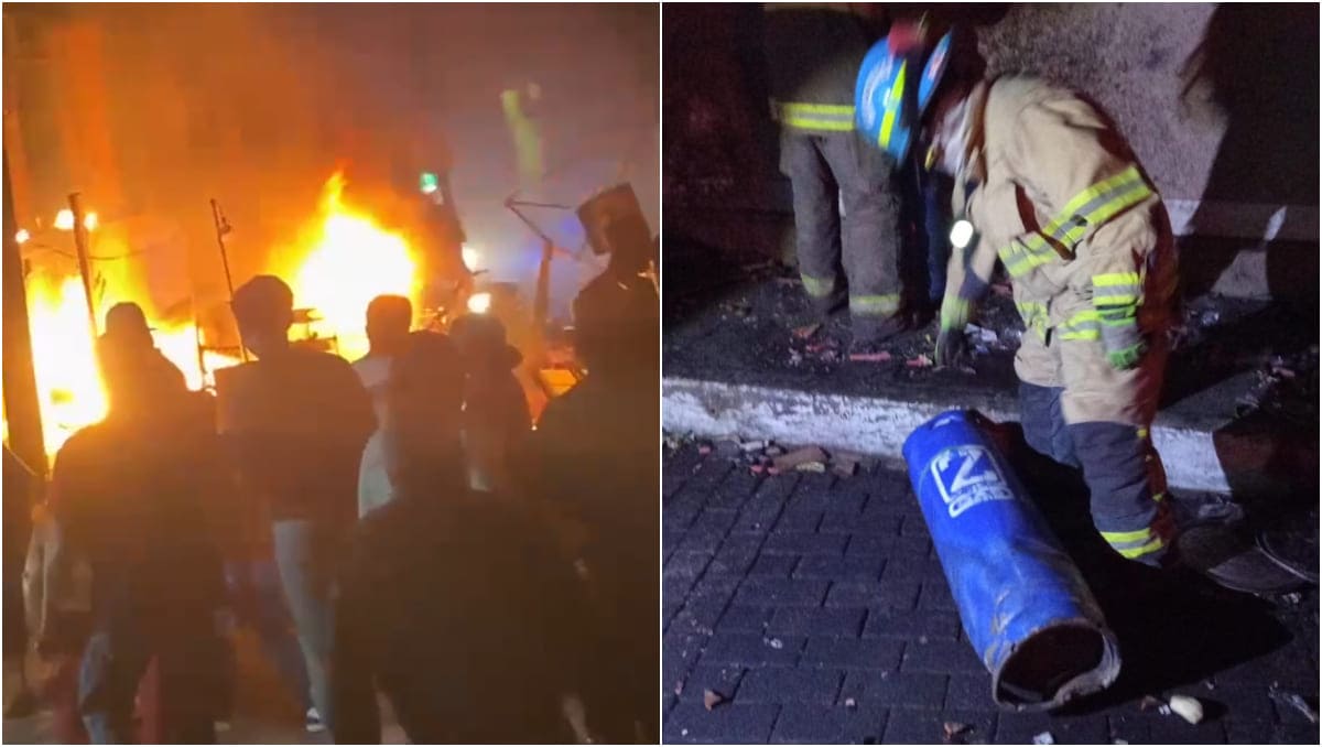 Los hechos ocurrieron durante la quema de pirotecnia en la plaza principal. (Especial | Protección Civil Jalisco)