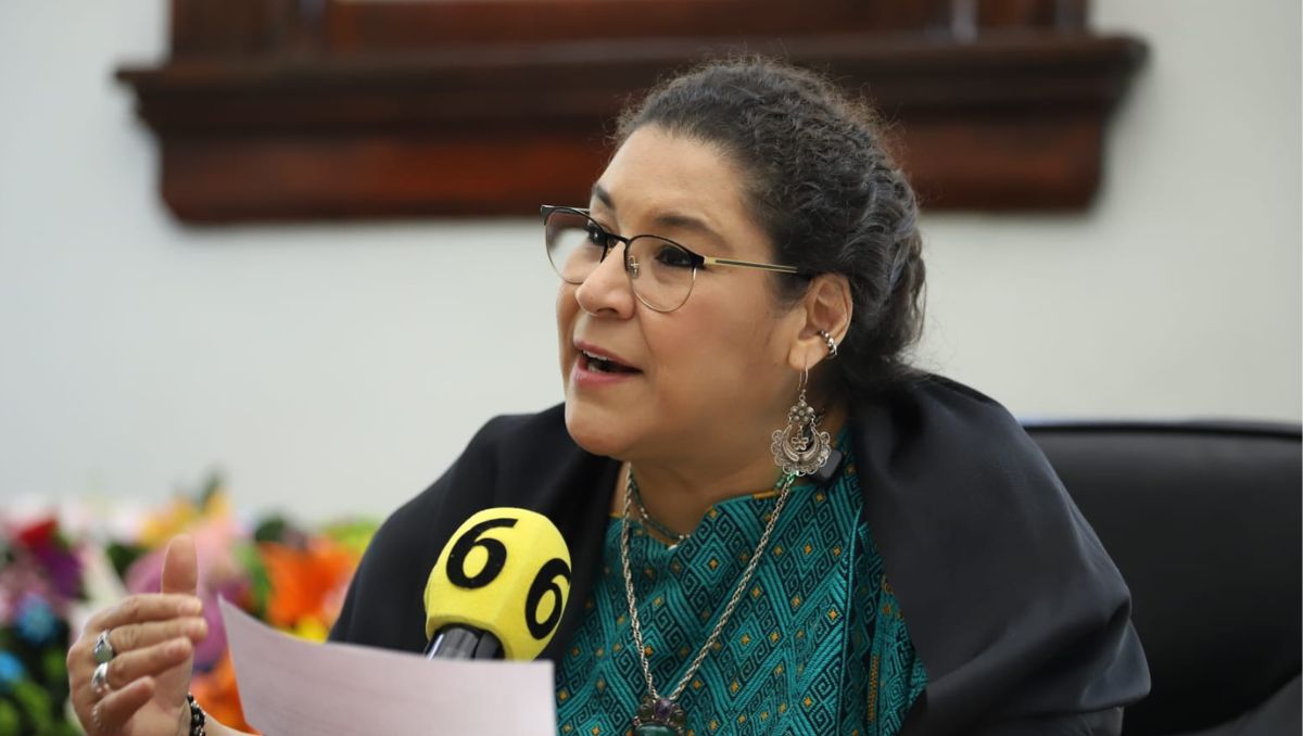 Lenia Batres Guadarrama durante su visita a Nuevo León. | Luis Guerra