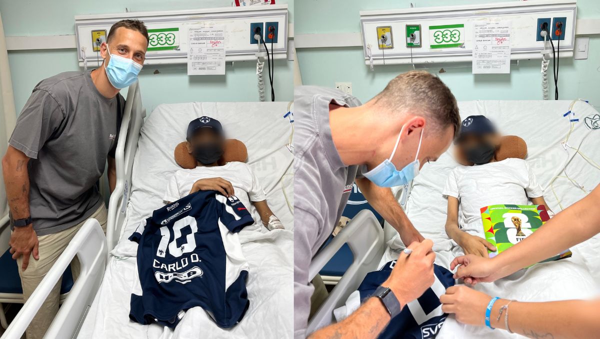 Sergio Canales firmó el álbum del Mundial 2026 y la playera de Rayados a un pequeño en la UMAE 25. | Especial