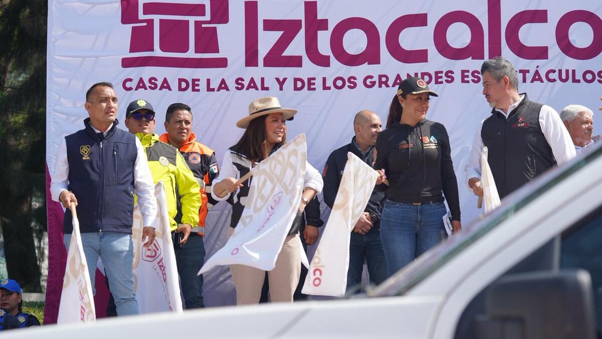 La alcaldesa de Iztacalco, Lourdes Paz Reyes en el banderazo de salida al Operativo Agüaceros 2026. | Especial