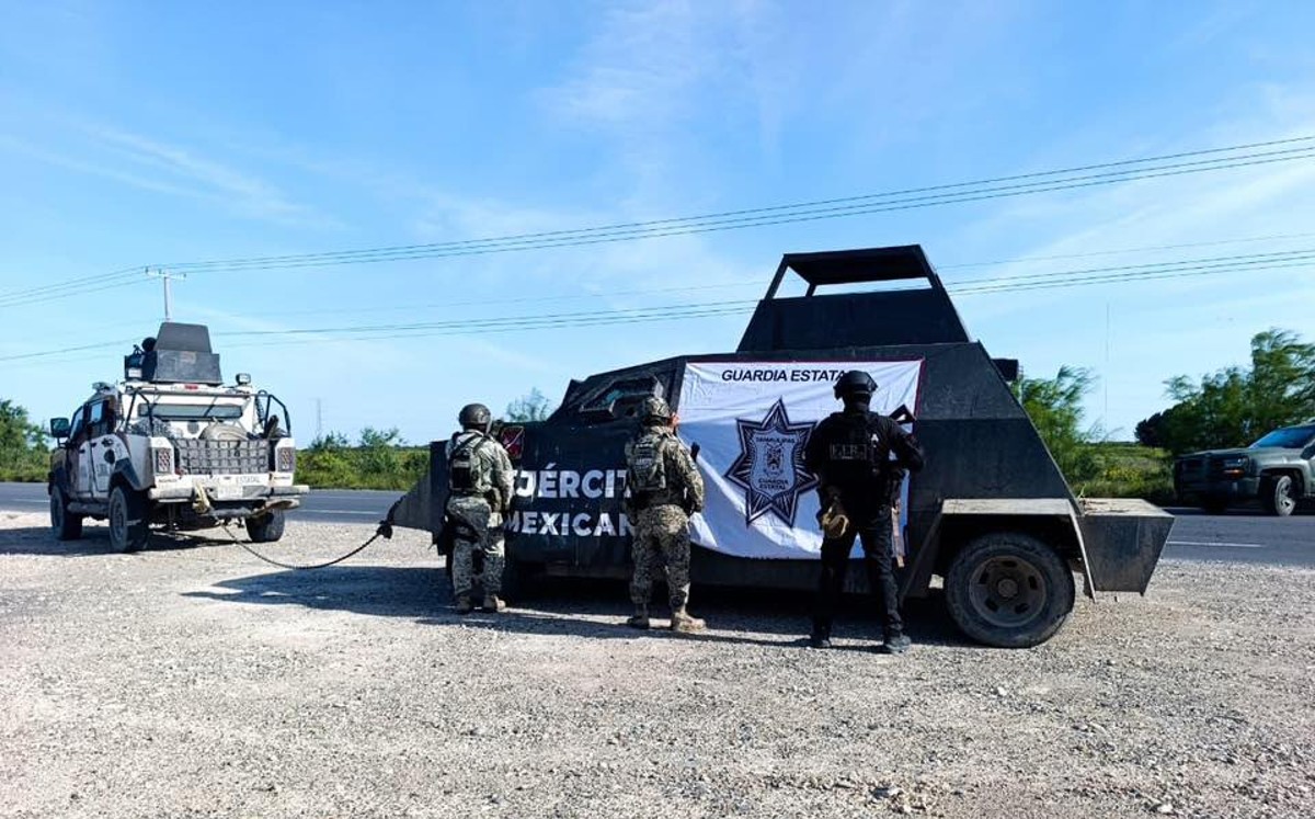 Localizan vehículo tipo “monstruo” abandonado y cargado con ponchallantas. | Vocería de Tamaulipas