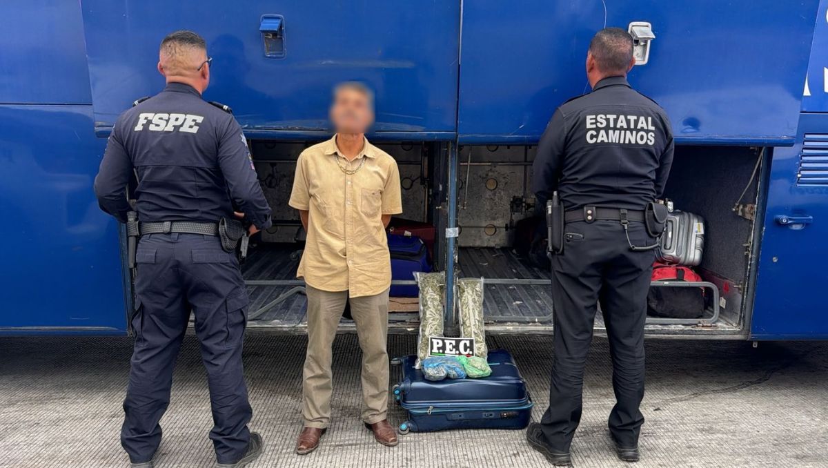 Policía de Guanajuato decomisa droga oculta en equipaje de pasajero