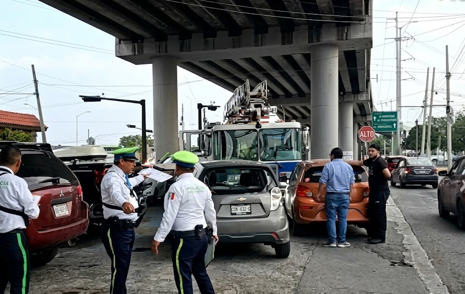 El accidente ocurrió en el cruce de las avenidas Diego Díaz de Berlanga y Juan Pablo II. | Brandon Pereyra