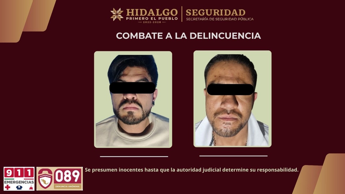Caen dos generadores de violencia en la región del Altiplano de Hidalgo.