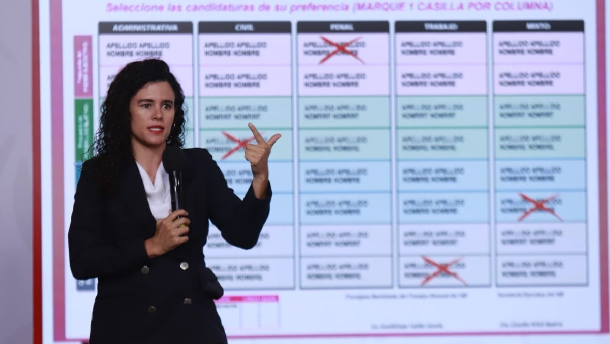 Luisa María Alcalde explicó una serie de posibles ajustes a la elección judicial | Foto: Juan Carlos Bautista