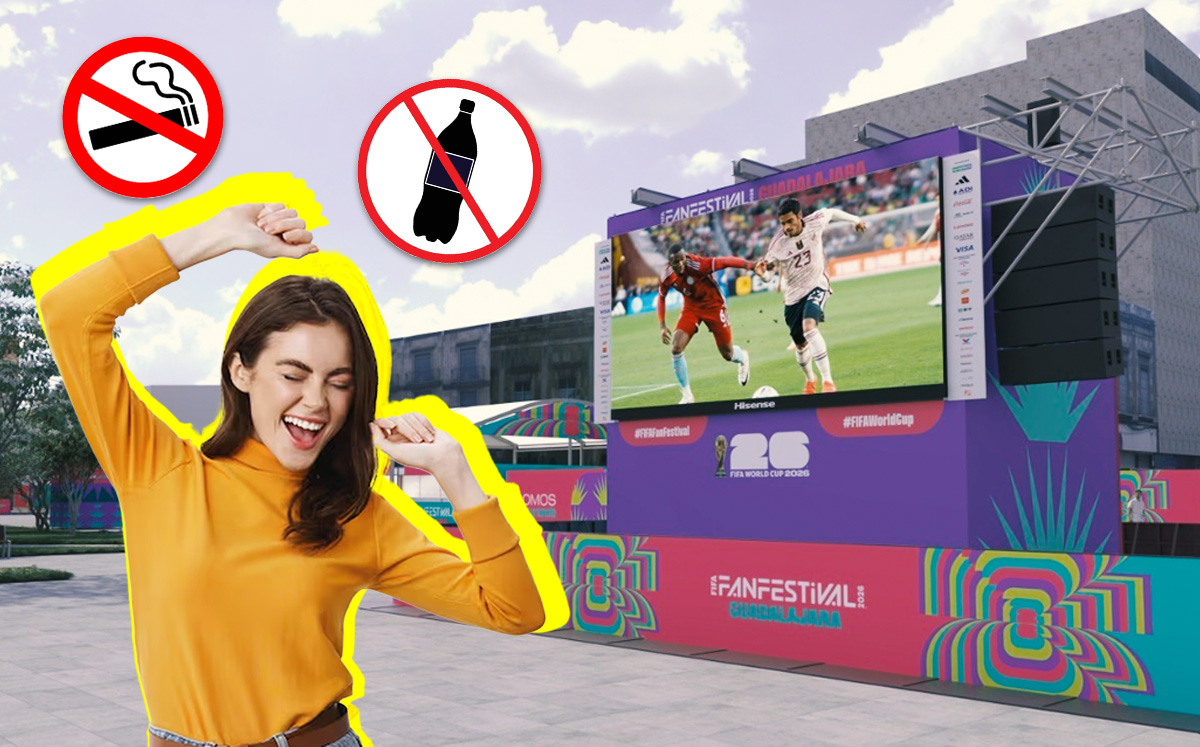 Si acudes al FIFA Fan Festival en Guadalajara checa los artículos prohibidos y permitidos (Cortesía GDL 2026 y Especial | Diseño: Adlemi Romero)