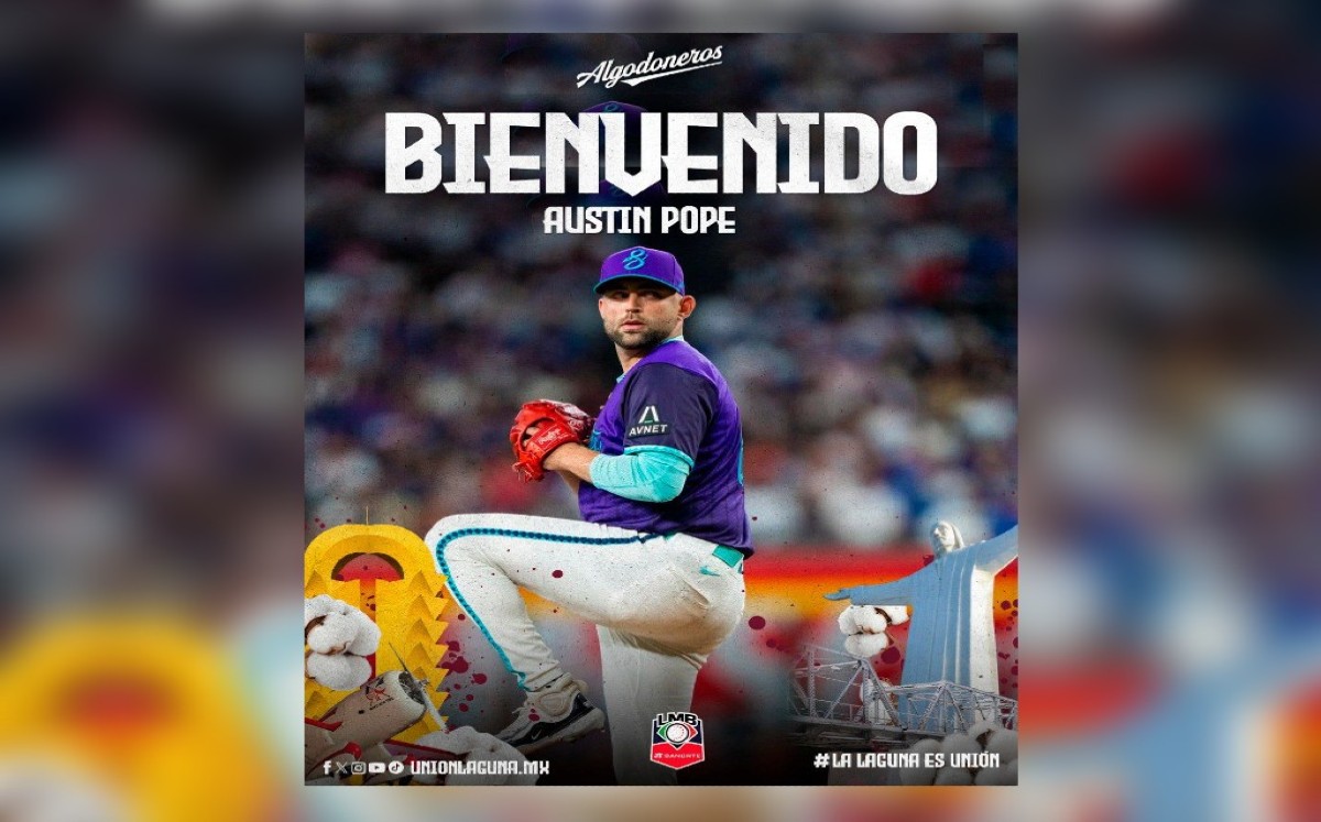 Austin Joseph Pope nuevo pitcher derecho de Algodoneros | Cortesía