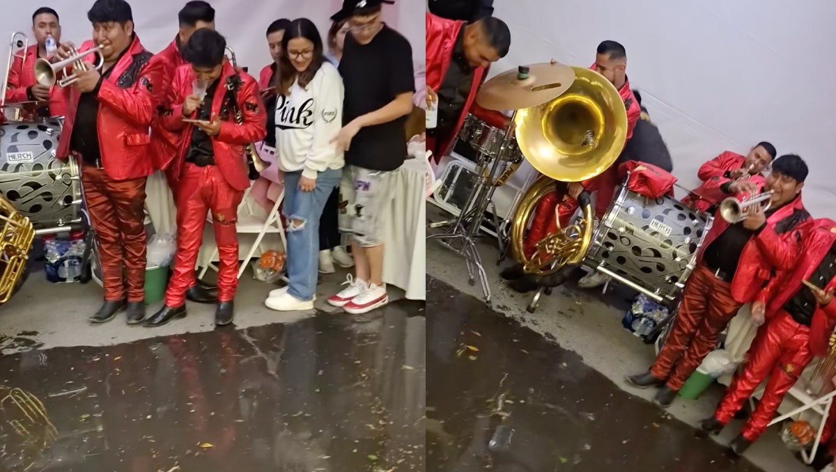 Banda toca canción de Titanic mientras fiesta termina inundada; video se vuelve viral (Foto: TikTok jaqueorir)