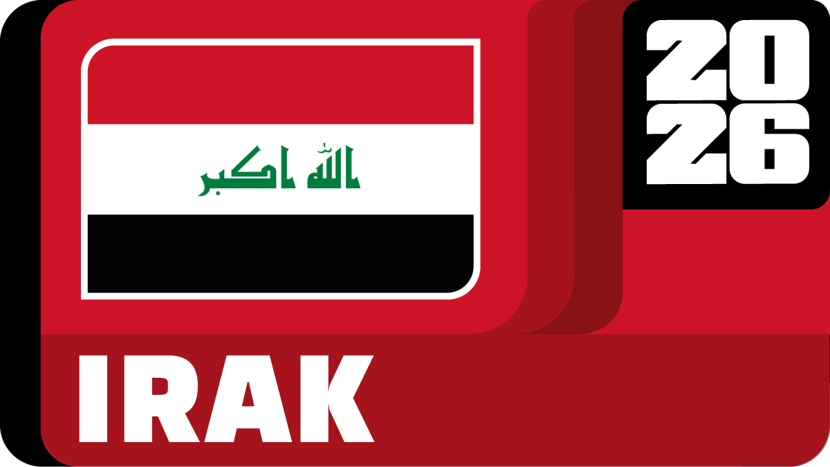 La bandera de los Leones de Mesopotamia, la Selección de Irak regresa a un Mundial tras 40 años. (La Afición)