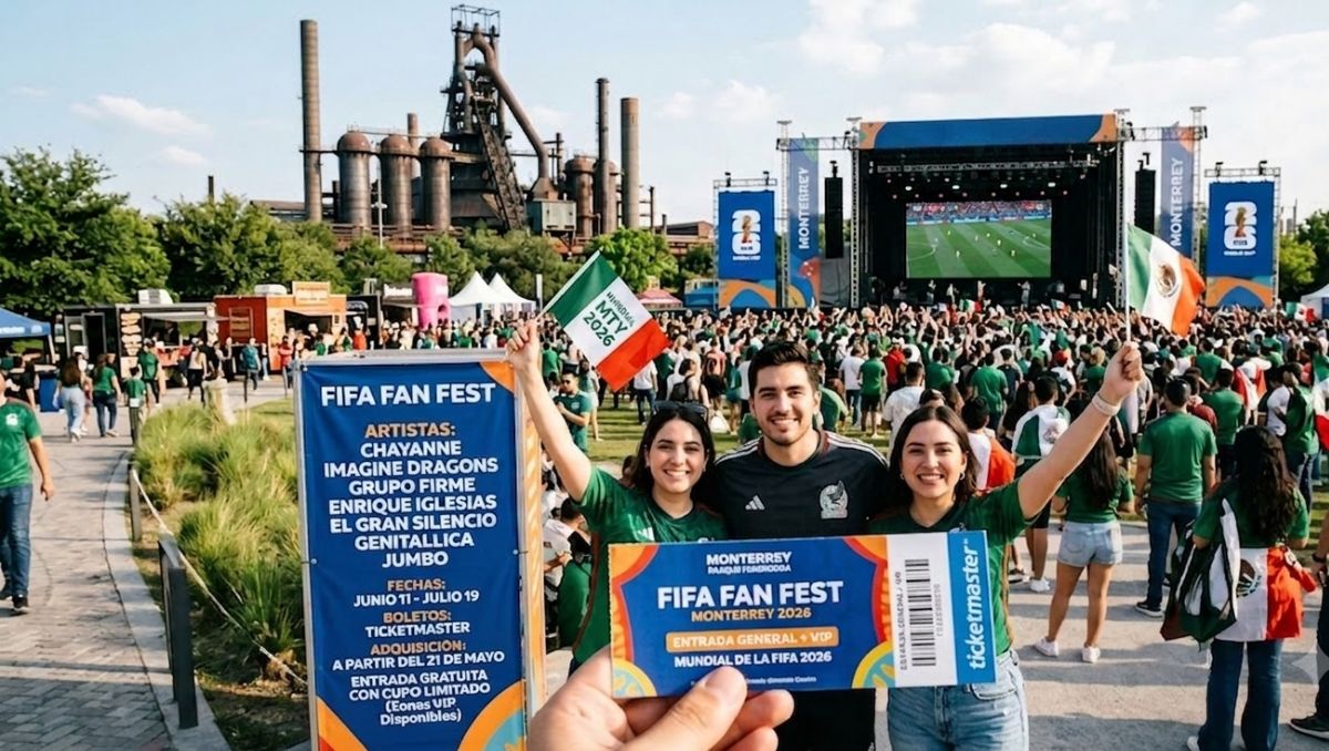 El FIFA Fan Fest de Monterrey será en Parque Fundidora. | Imagen generada con IA