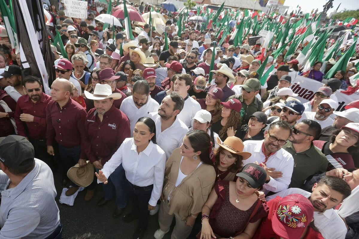 La marcha de Morena contó con 20 mil personas, indicó el partido (Ariel Ojeda).