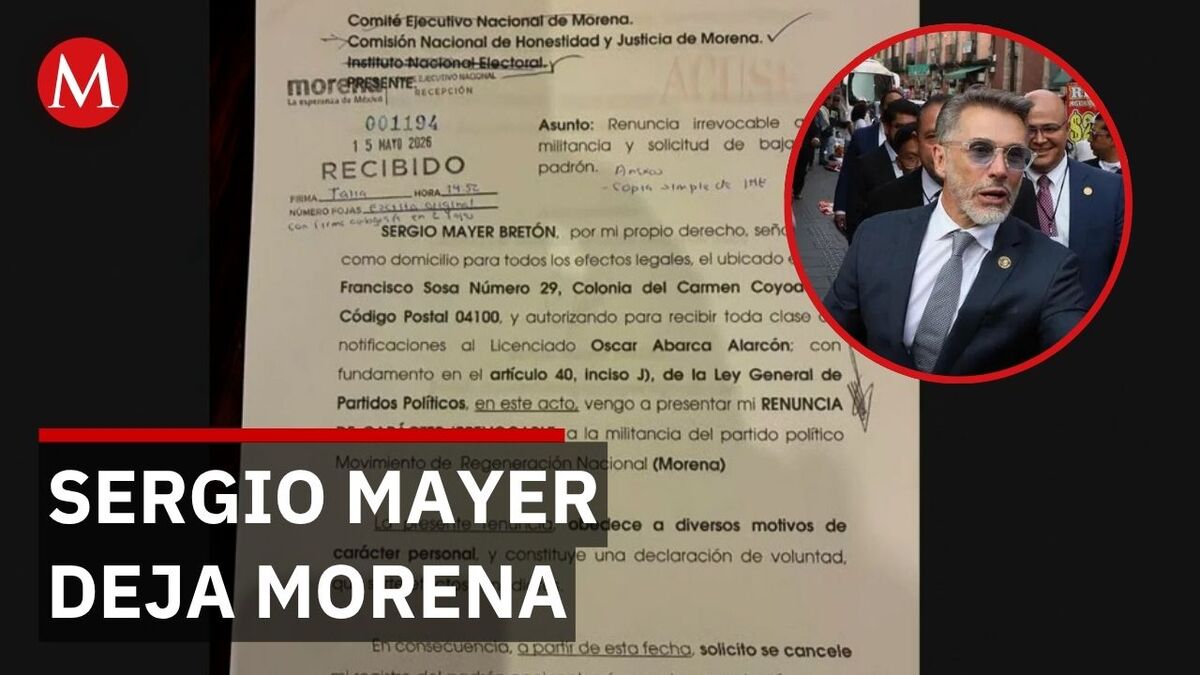 Sergio Mayer renuncia a Morena por motivos personales