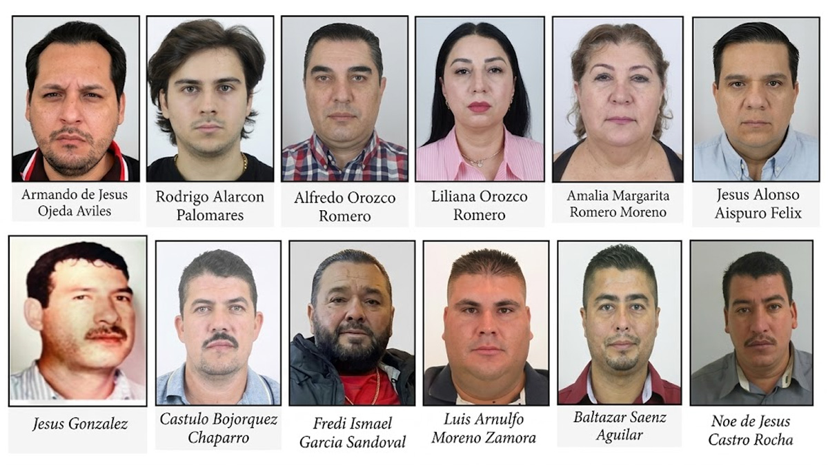 Las doce personas sancionadas por EU. | Foto: Especial