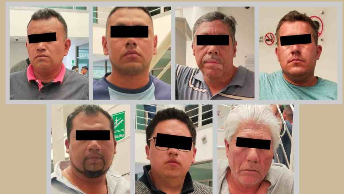 Siete hombres fueron detenidos cuando trasladaban lingotes de aluminio robados en Tequixquiac. Foto: Especial