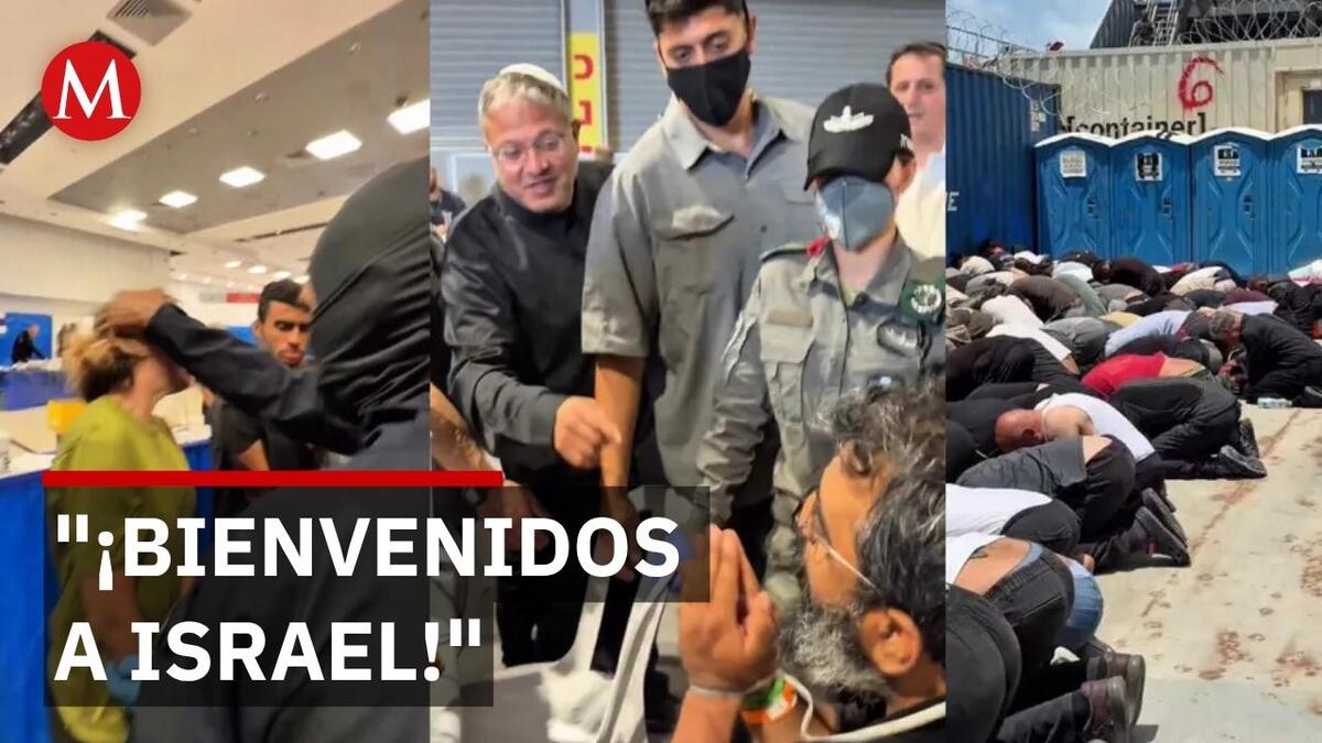 Ministro israelí comparte video humillando a activistas de la Flotilla Global Sumud detenidos