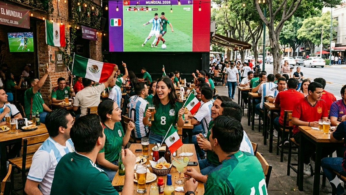 Disfruta de los juegos en vivo del Mundial en avenida Chapultepec de Guadalajara (Gemini IA)