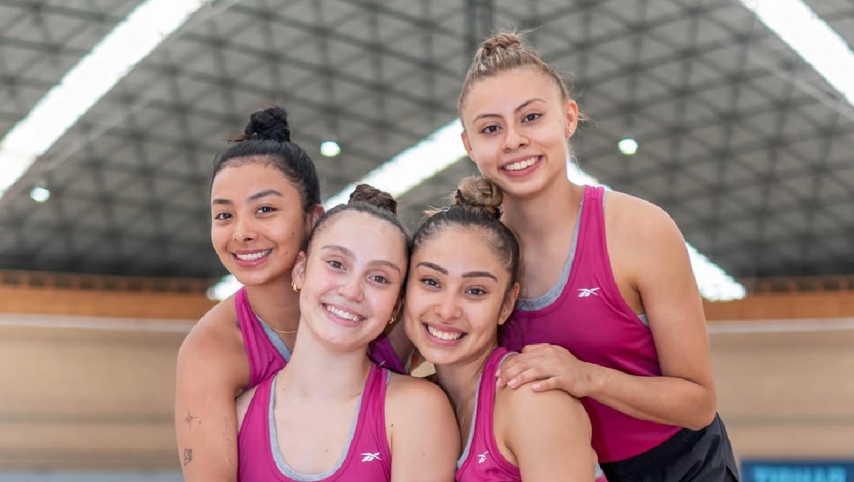 Gimnastas rítmicas: Adirem Tejada, Dalia Alcocer, Julia Gutiérrez y Kimberly Salazar (Instagram @dalialcocer)