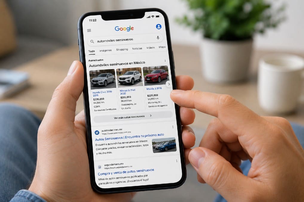 Mercado digital de autos seminuevos suma 50 millones de búsquedas en 2026. | Imagen generada con IA
