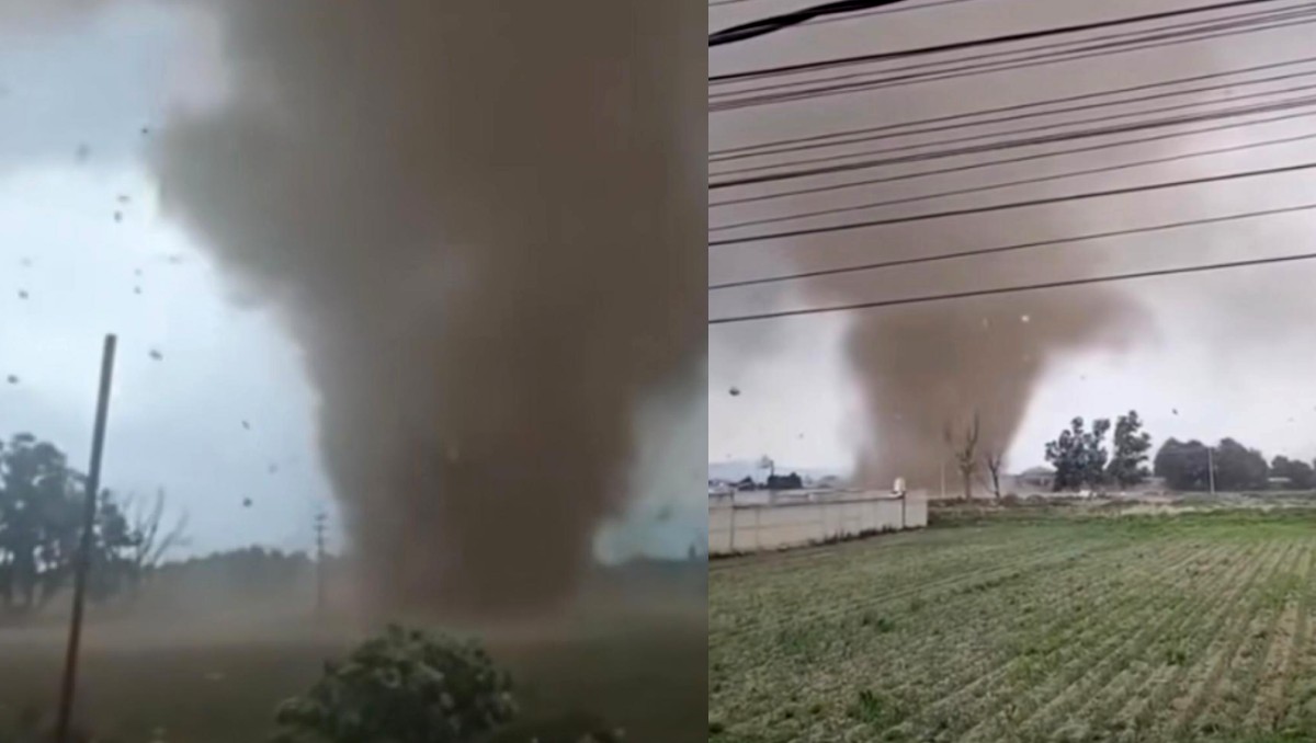 Tornado fue captado por pobladores del Edomex. | ESPECIAL