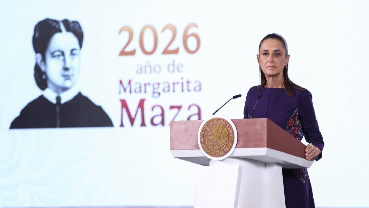 Claudia sheinbaum durante la conferencia del pueblo. | Foto: Araceli López