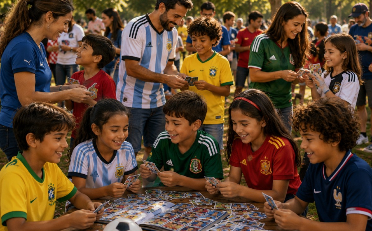 La euforia por llenar el álbum conmemorativo de la Copa Mundial de Fútbol está en todas partes de la zona sur. | ia