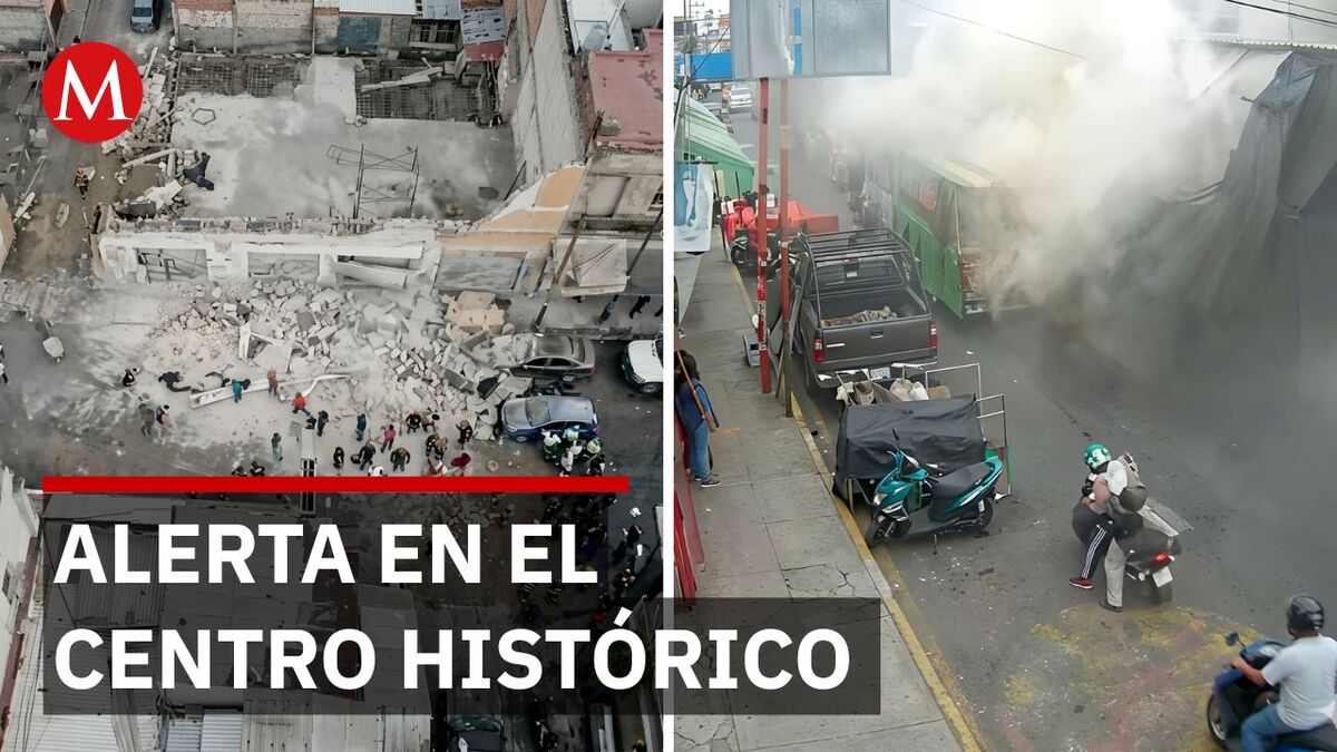 Gran movilización de emergencia por el desplome de una fachada antigua en el corazón de la CdMx