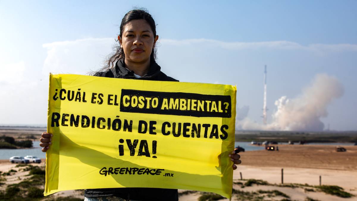 Activistas denuncian afectaciones en Playa Bagdad por despegues de Starship. | Foto: Fanny Miranda