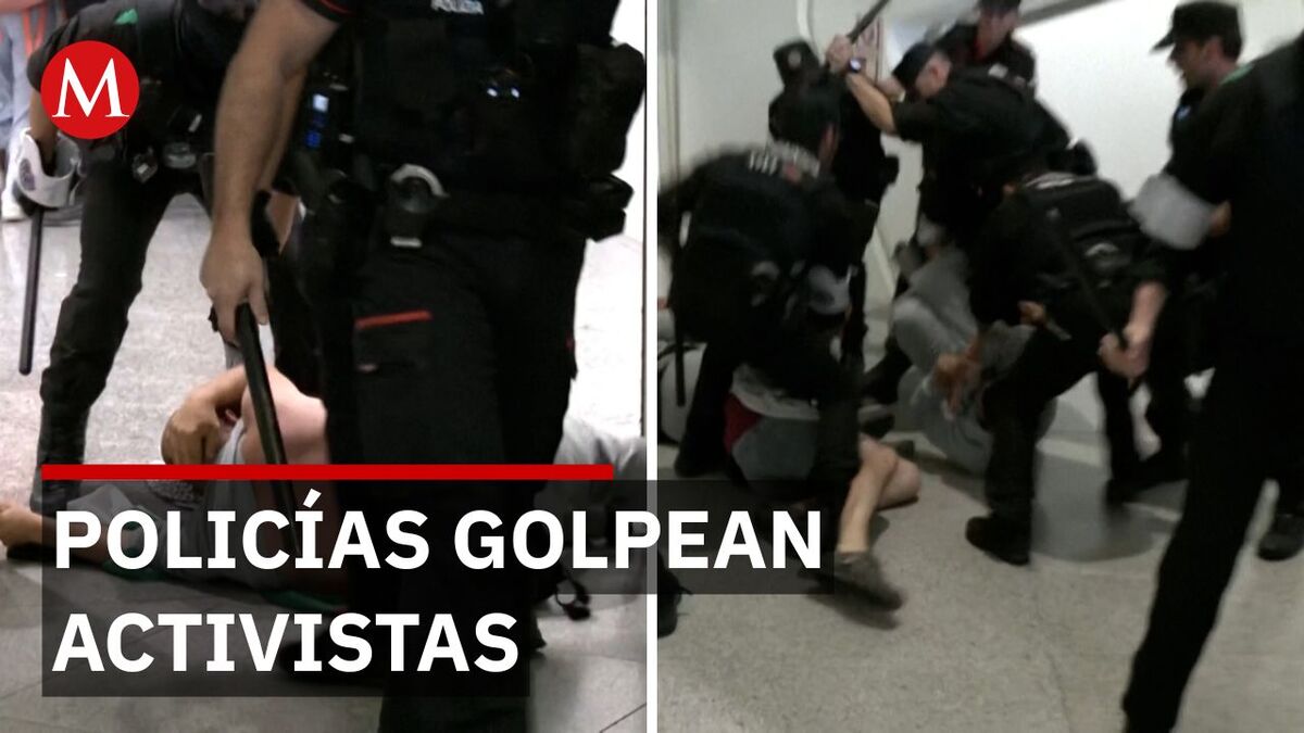 Policía de España recibe a activistas de flotilla Global Sumud con golpiza; detienen a cuatro