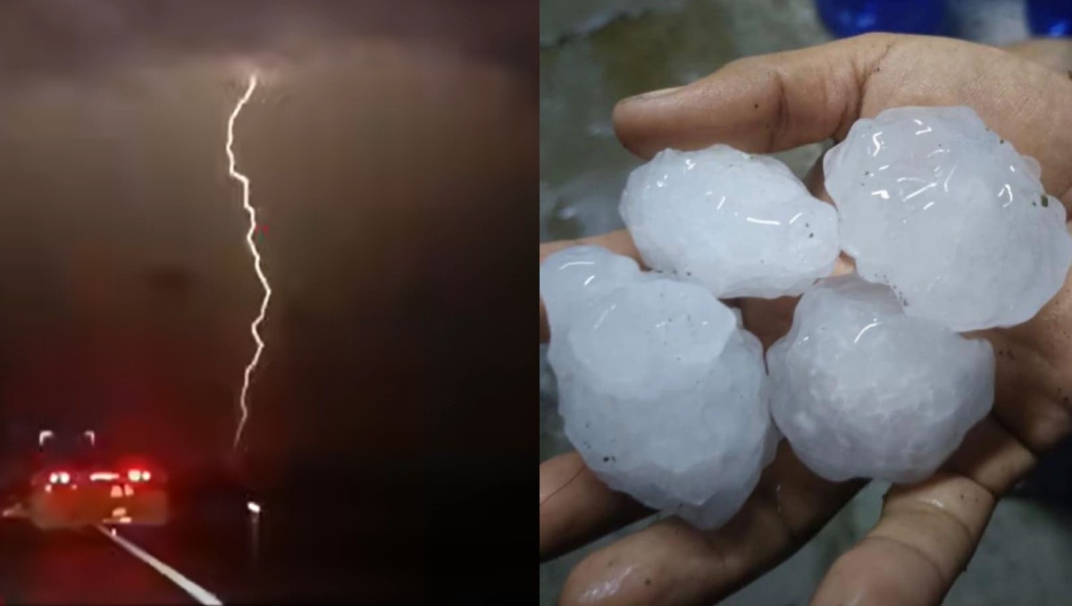 Tormenta azota el sur de Tamaulipas; granizo solo cayó en Ciudad Valles. (Especial)