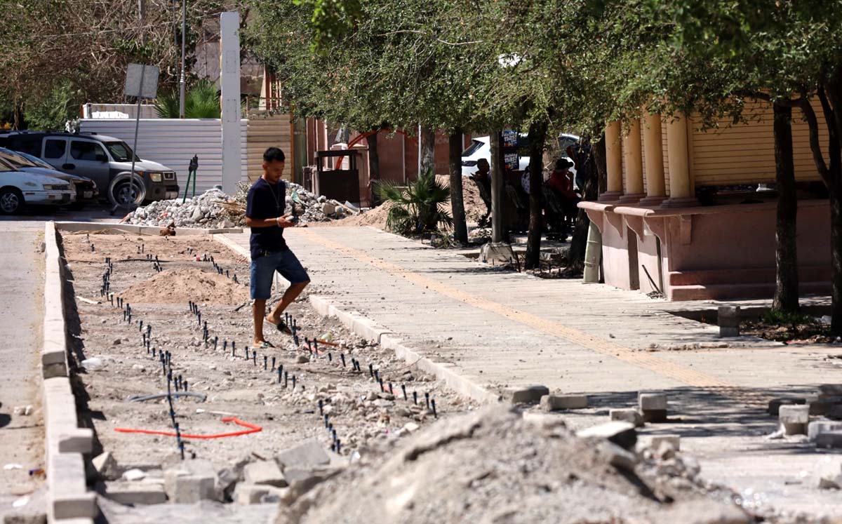 Obras en Plaza de Armas de Torreón. | Foto: Verónica Rivera
