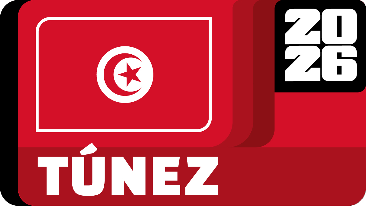 Imagen de la bandera de Túnez con el texto Selección Túnez 2026