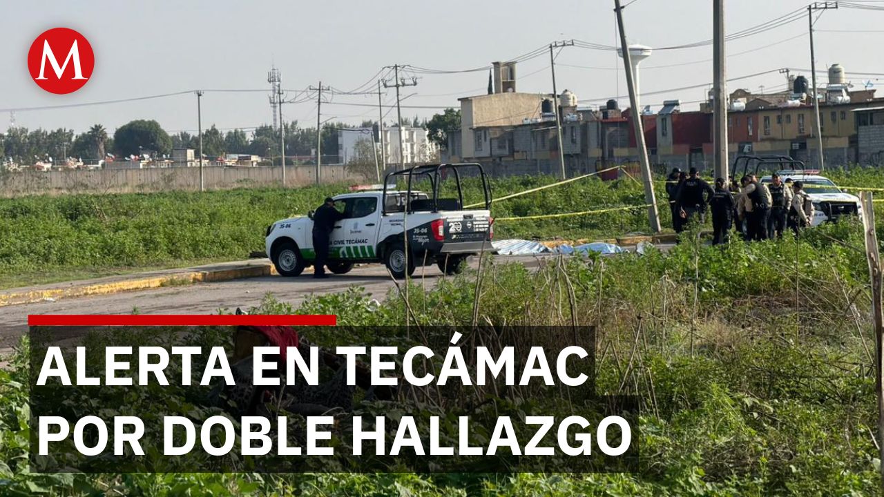 Encuentran dos cadáveres emplayados en fraccionamiento de Tecámac