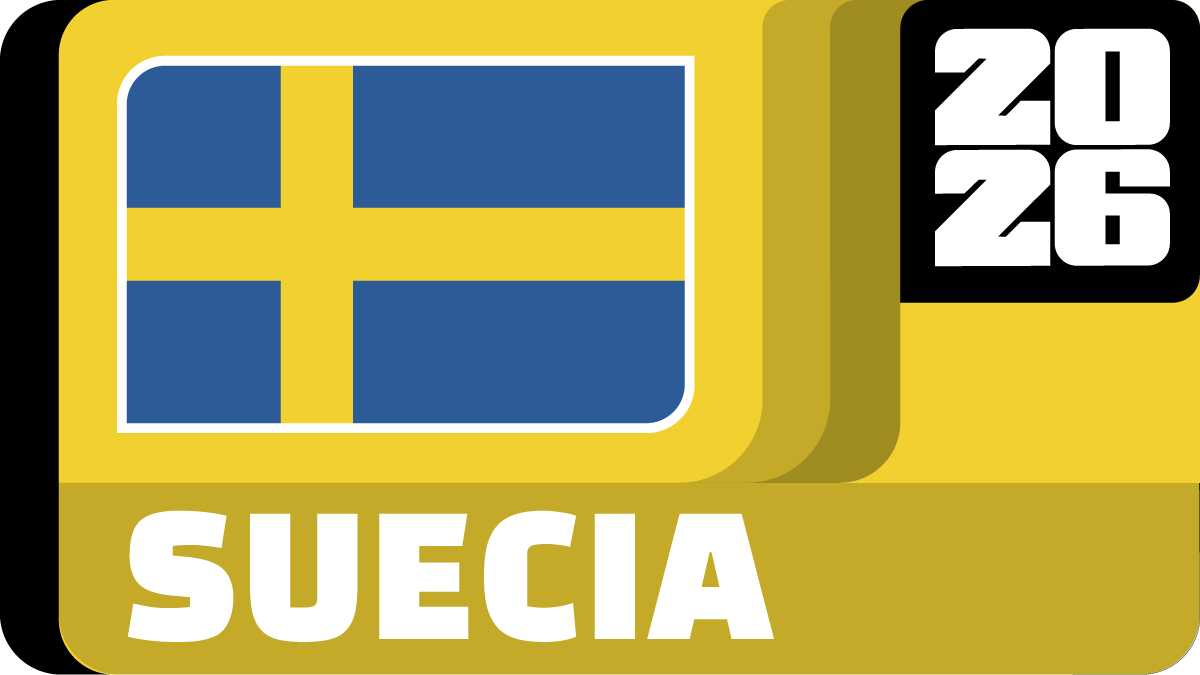Imagen de la bandera de Suecia con el texto Selección Suecia 2026.