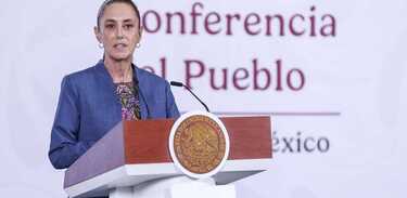 La presidenta Claudia Sheinbaum en conferencia de Palacio Nacional del miércoles 27 de mayo.