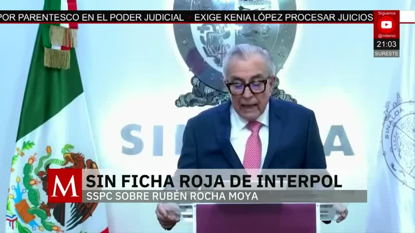 Revelan que Rocha Moya no cuenta con ficha roja de Interpol | Pedro Gamboa, 27 de mayo de 2026