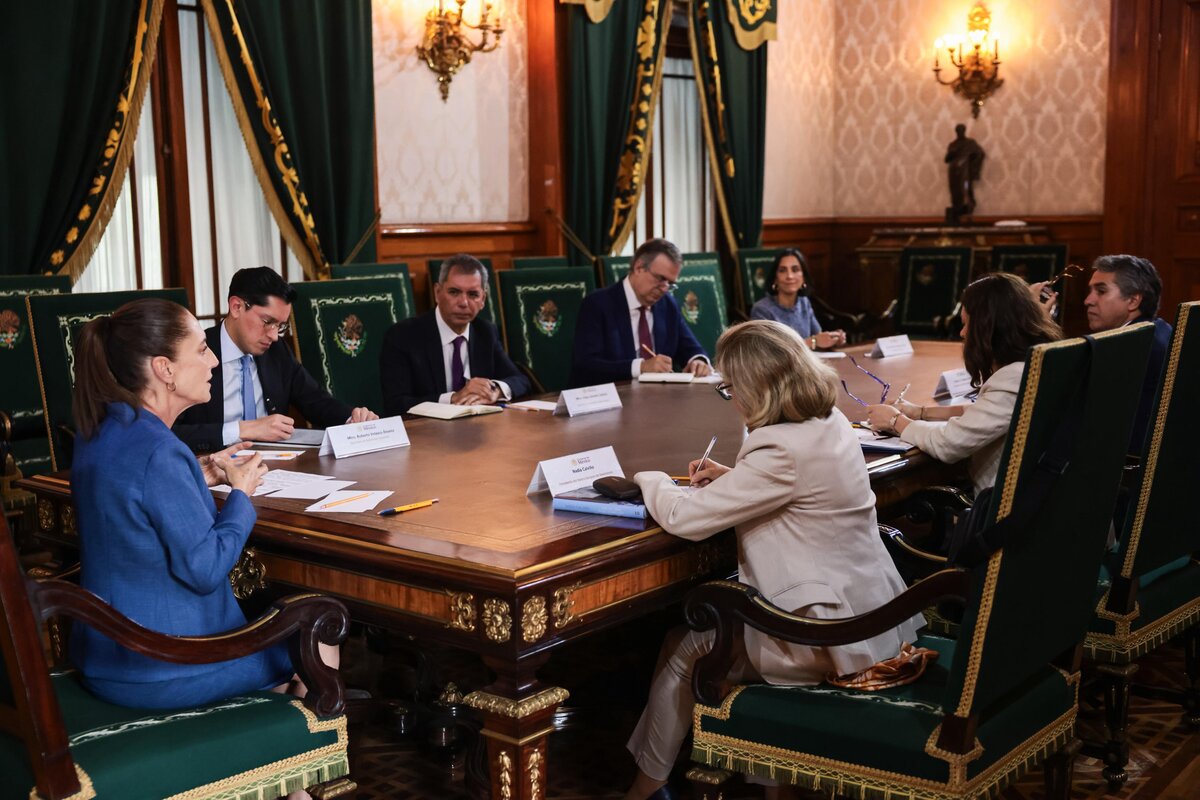 Claudia Sheinbaum se reúne en Palacio Nacional con Nadia Calviño. | Foto: Claudia Sheinbaum