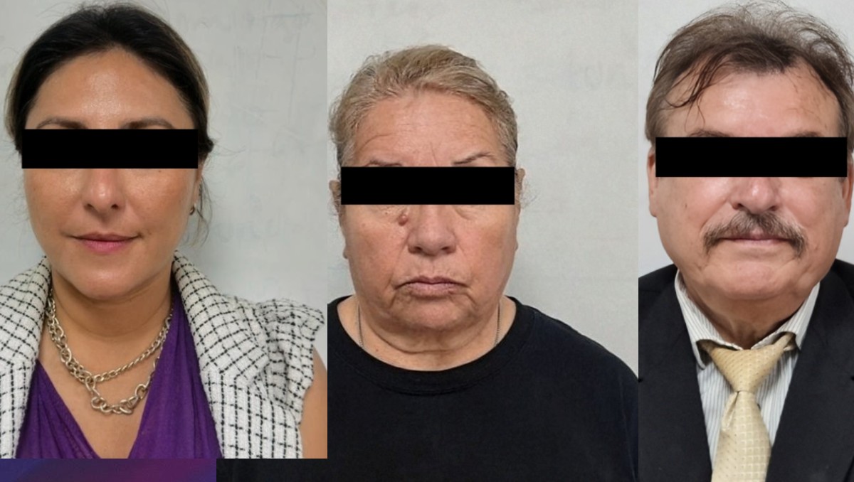 Los detenidos fueron identificados como Jorge "N"; Adriana "N", y Dominga "N". Foto: Especial