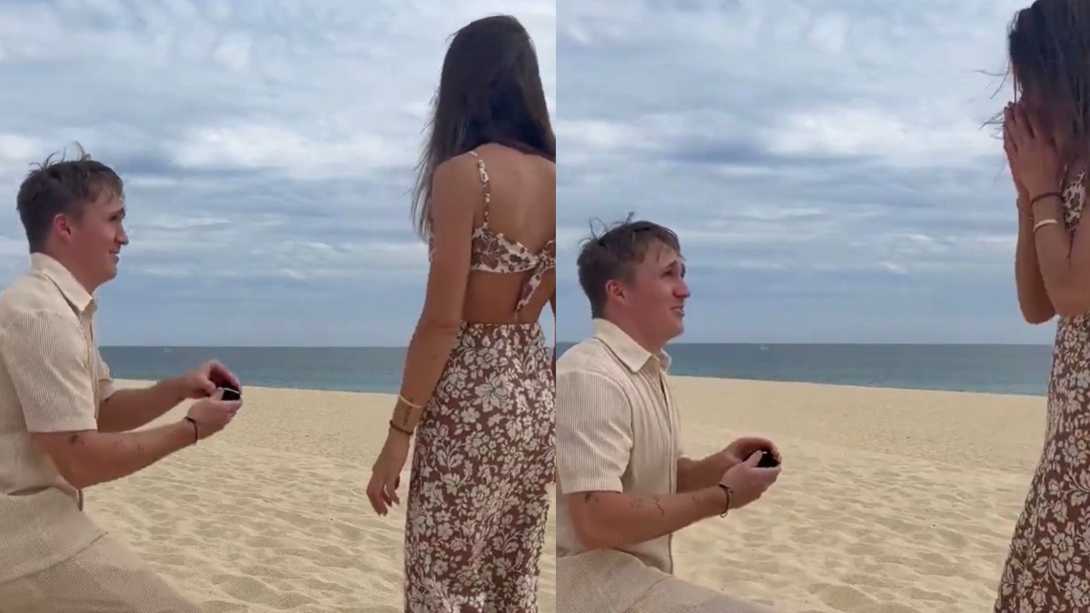 Hombre sufre bochornoso accidente al pedir matrimonio | VIDEO